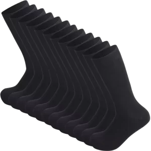 12 schwarze lange Socken aus Bambus
