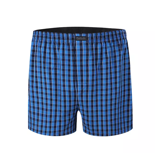 Klassische Boxershort mit großem blauem Karo-Muster
