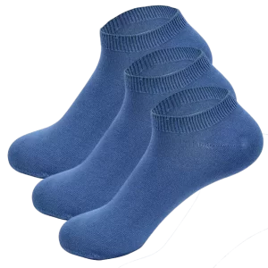Übersicht: 3 blaue Knöchelsocken