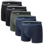 5 Bambus Unterhosen mit zwei-farbigem Bund