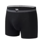 Schwarze Bambus Unterhose mit zweifarbigem Bund