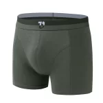 Grüne Bambus Unterhose mit zweifarbigem Unterhosenbund